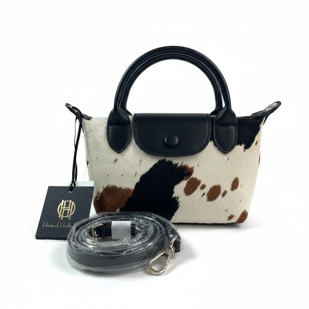House Of Harlow 1960 Calf Hair Cow Print Mini Crossbody Bag NWT Boho Western NWT